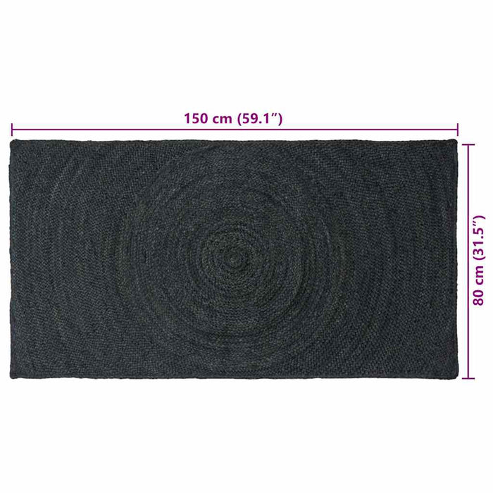 Covoare de zonă Dreptunghiular Gri închis 80 x 150 cm Iută - WALTI WALTI