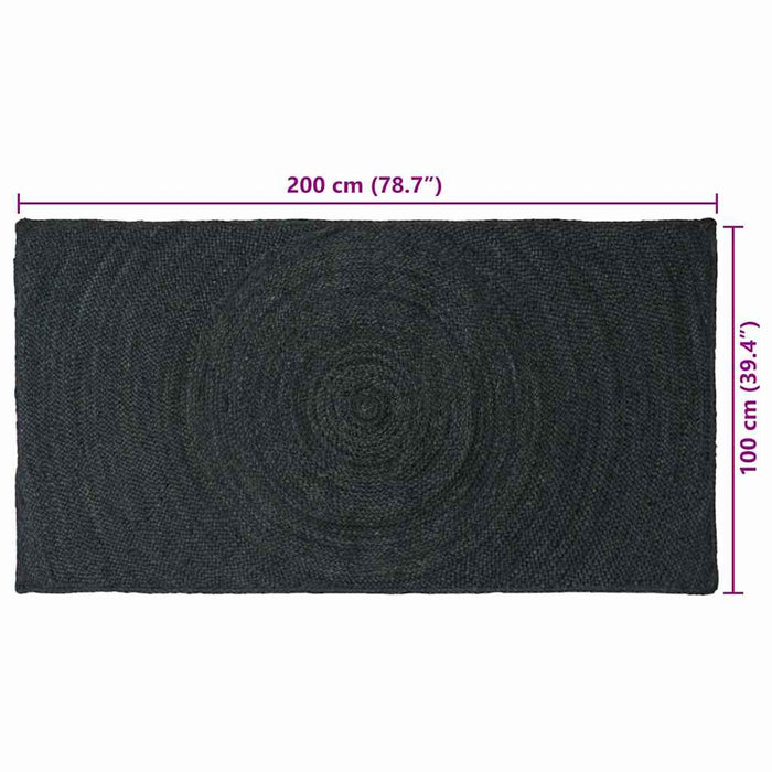 Covoare de zonă Dreptunghiular Gri închis 100 x 200 cm Iută - WALTI WALTI
