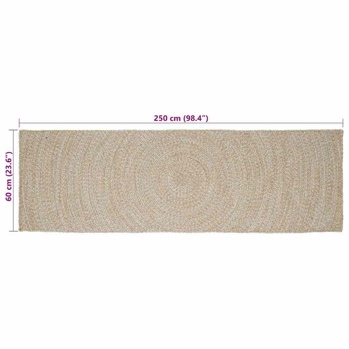 Covoare de zonă Dreptunghiular Natural și Alb 60 x 250 cm Iută - WALTI WALTI