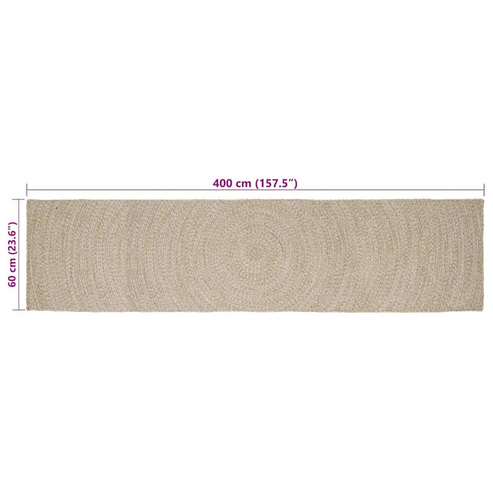 Covoare de zonă Dreptunghiular Natural și Alb 60 x 400 cm Iută - WALTI WALTI