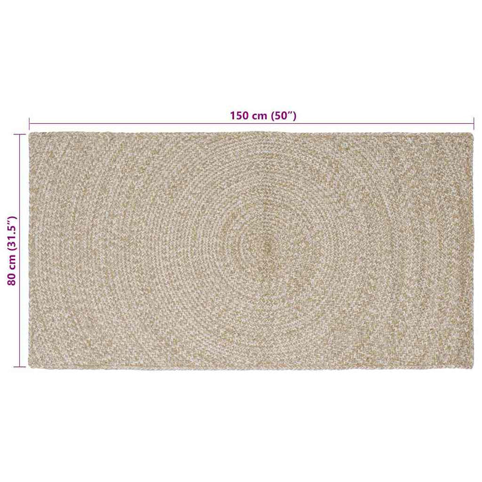 Covoare de zonă Dreptunghiular Natural și Alb 80 x 150 cm Iută - WALTI WALTI