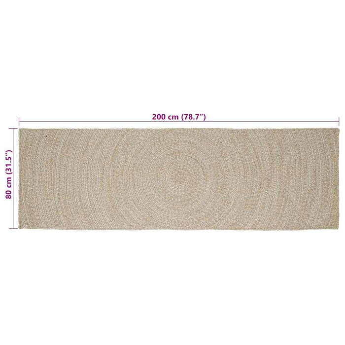 Covoare de zonă Dreptunghiular Natural și Alb 80 x 200 cm Iută - WALTI WALTI