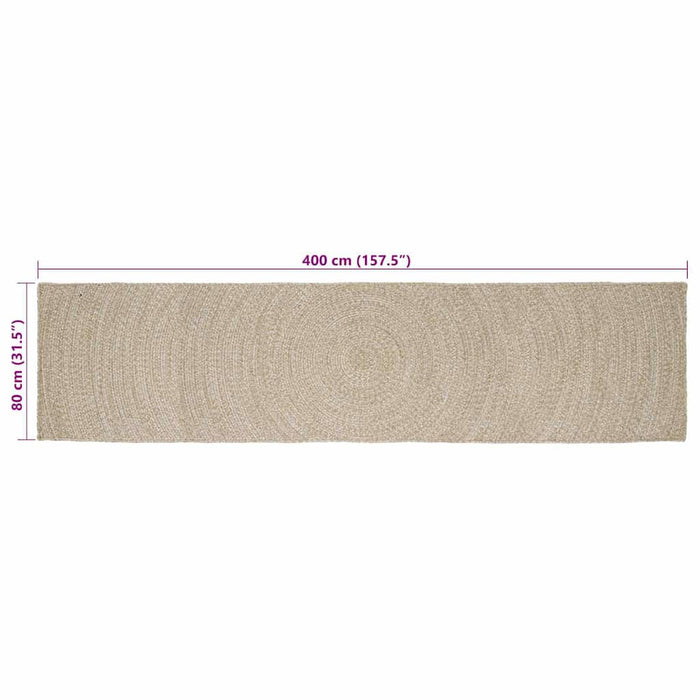 Covoare de zonă Dreptunghiular Natural și Alb 80 x 400 cm Iută - WALTI WALTI