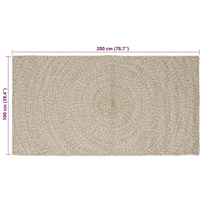 Covoare de zonă Dreptunghiular Natural și Alb 100 x 200 cm Iută - WALTI WALTI