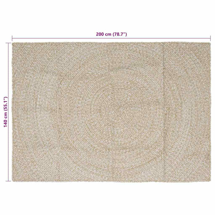Covoare de zonă Dreptunghiular Natural și Alb 140 x 200 cm Iută - WALTI WALTI