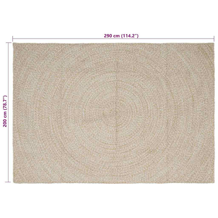 Covoare de zonă Dreptunghiular Natural și Alb 200 x 290 cm Iută - WALTI WALTI