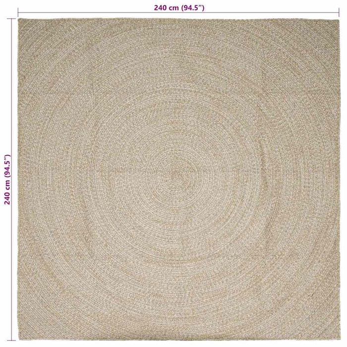 Covoare de zonă Pătrat Natural și Alb 240 x 240 cm Iută - WALTI WALTI