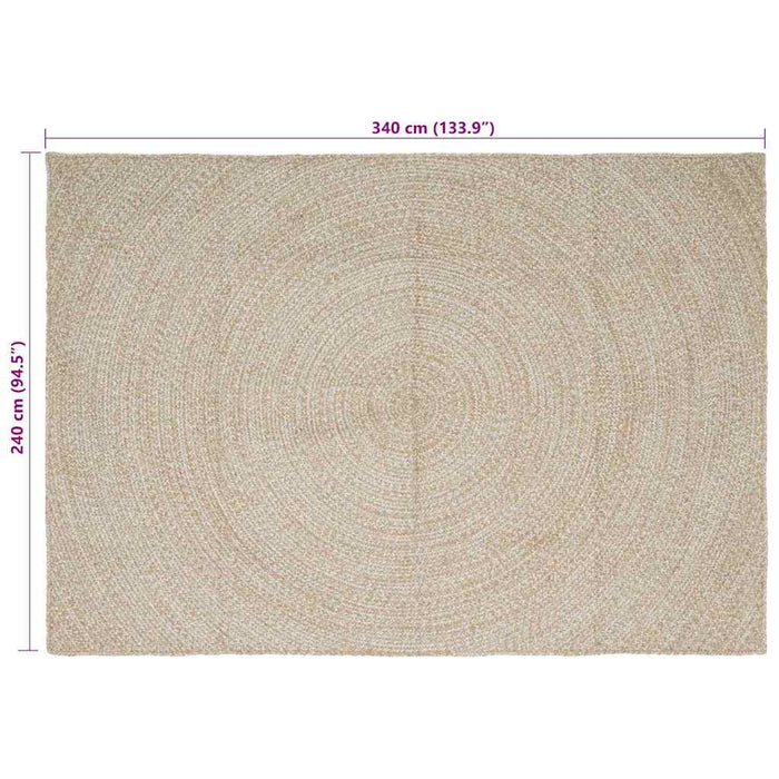 Covoare de zonă Dreptunghiular Natural și Alb 240 x 340 cm Iută - WALTI WALTI