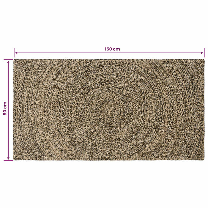 Covoare de zonă Natural și Negru 80 x 150 cm Iută WALTI