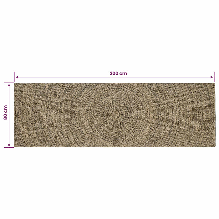 Covoare de zonă Natural și Negru 80 x 200 cm Iută WALTI