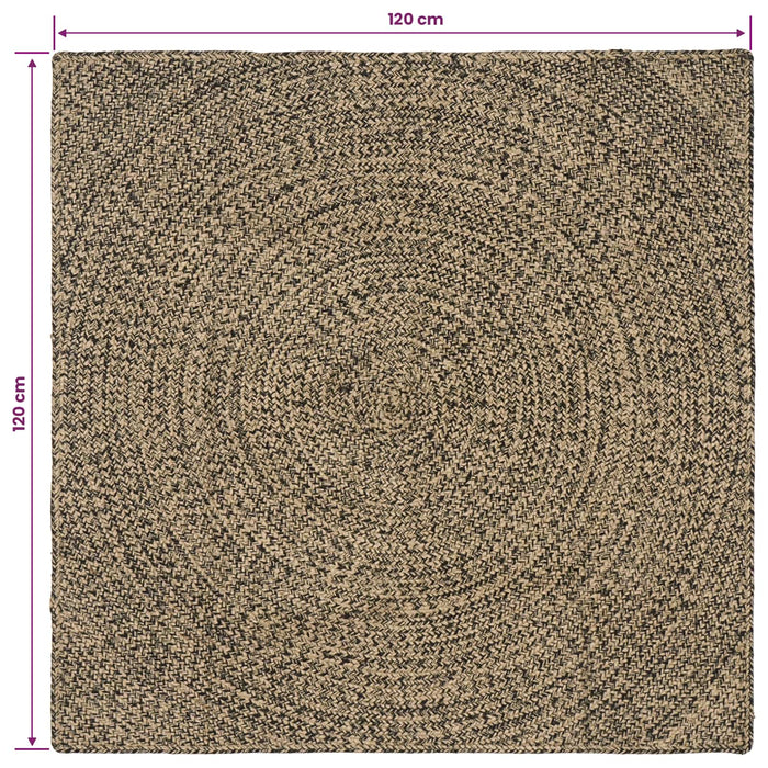 Covoare de zonă Natural și Negru 120 x 120 cm Iută WALTI