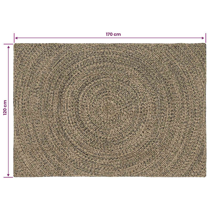 Covoare de zonă Natural și Negru 120 x 170 cm Iută WALTI