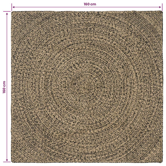 Covoare de zonă Natural și Negru 160 x 160 cm Iută WALTI