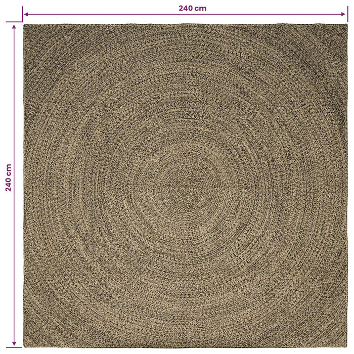 Covoare de zonă Natural și Negru 240 x 240 cm Iută WALTI