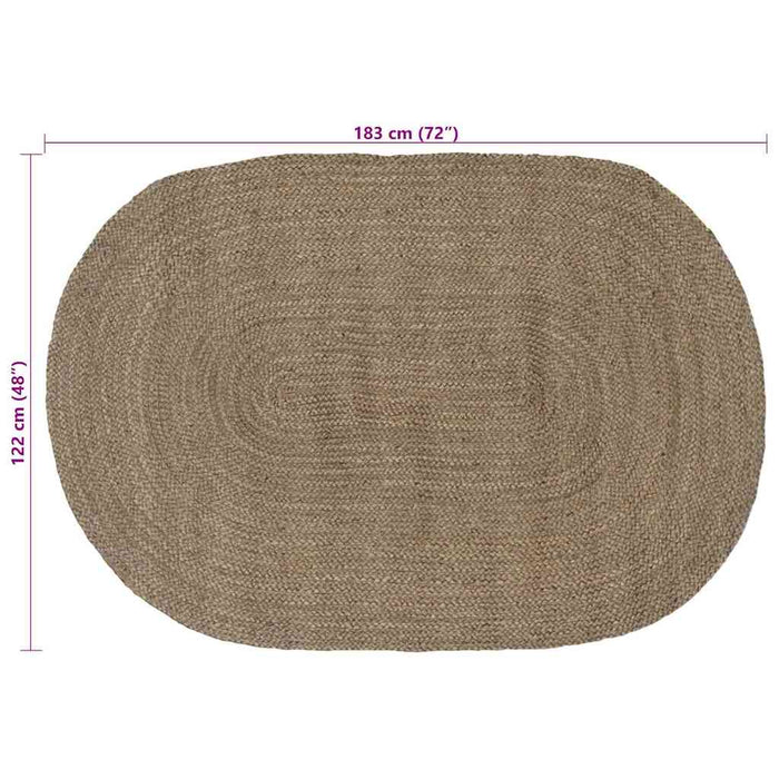 Covor Natural și Negru 300 x 300 cm Iută - WALTI WALTI