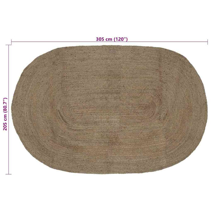 Covor Natural și Negru 300 x 300 cm Iută - WALTI WALTI