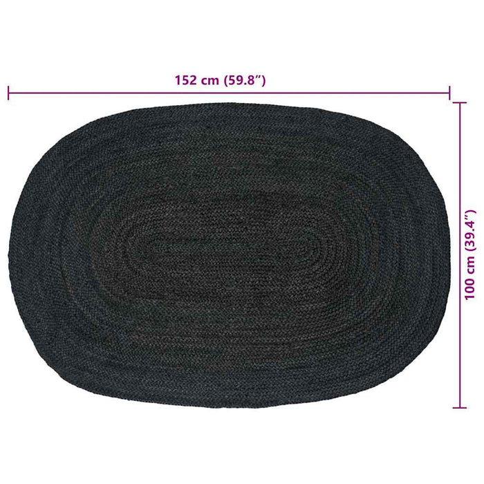 Covor Natural și Negru 300 x 300 cm Iută - WALTI WALTI