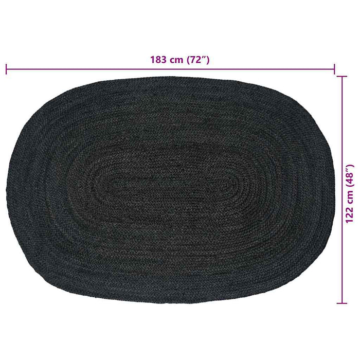 Covor Natural și Negru 300 x 300 cm Iută - WALTI WALTI