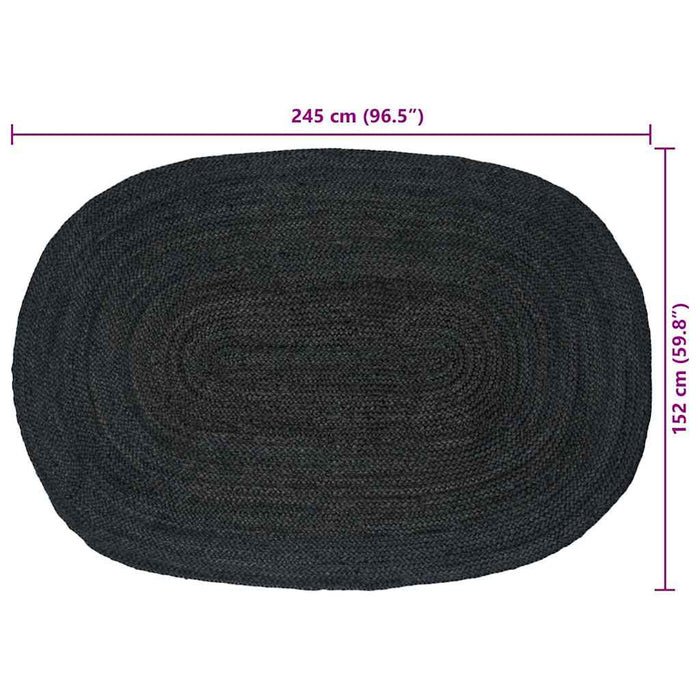 Covor Natural și Negru 300 x 300 cm Iută - WALTI WALTI