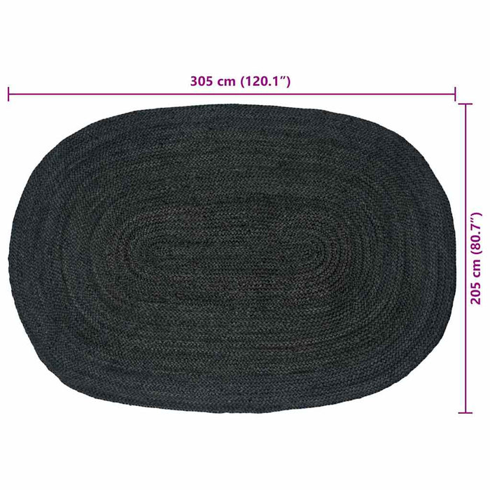 Covor Natural și Negru 300 x 300 cm Iută - WALTI WALTI