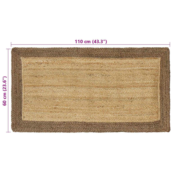 Covoare de zonă Dreptunghiular Natural și Gri 60 x 110 cm Iută - WALTI WALTI