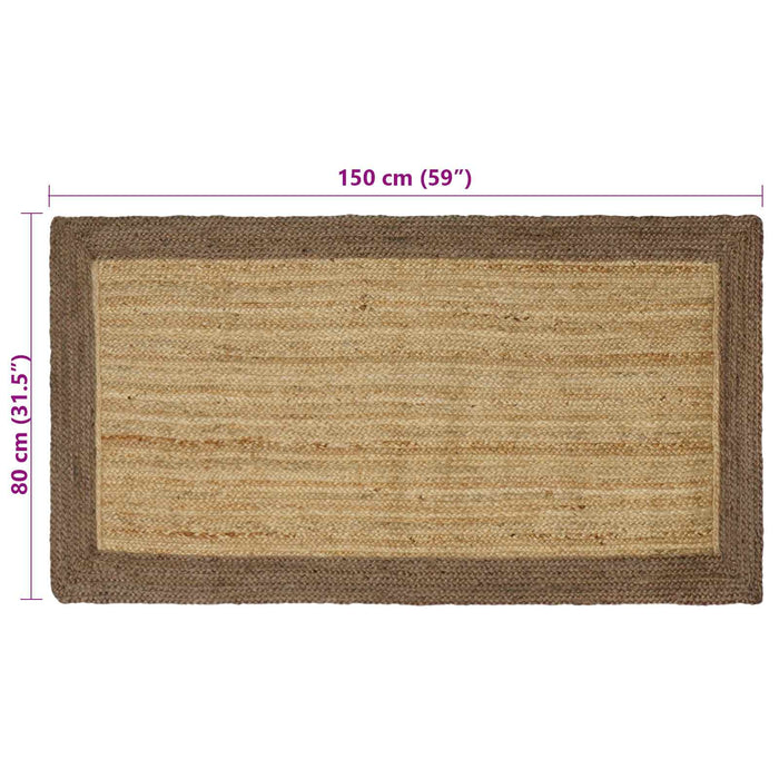 Covoare de zonă Dreptunghiular Natural și Gri 80 x 150 cm Iută - WALTI WALTI