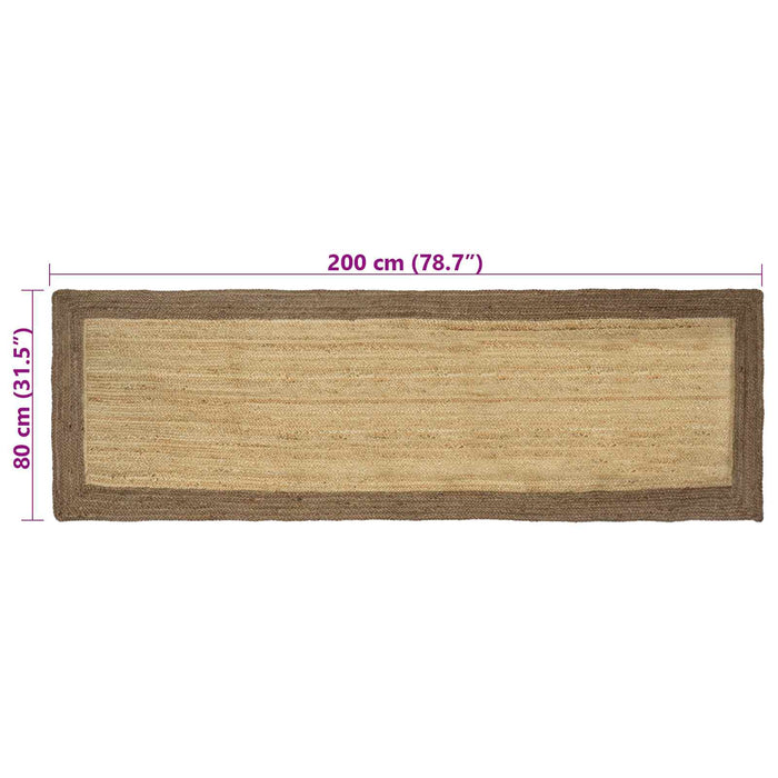 Covoare de zonă Dreptunghiular Natural și Gri 80 x 200 cm Iută - WALTI WALTI
