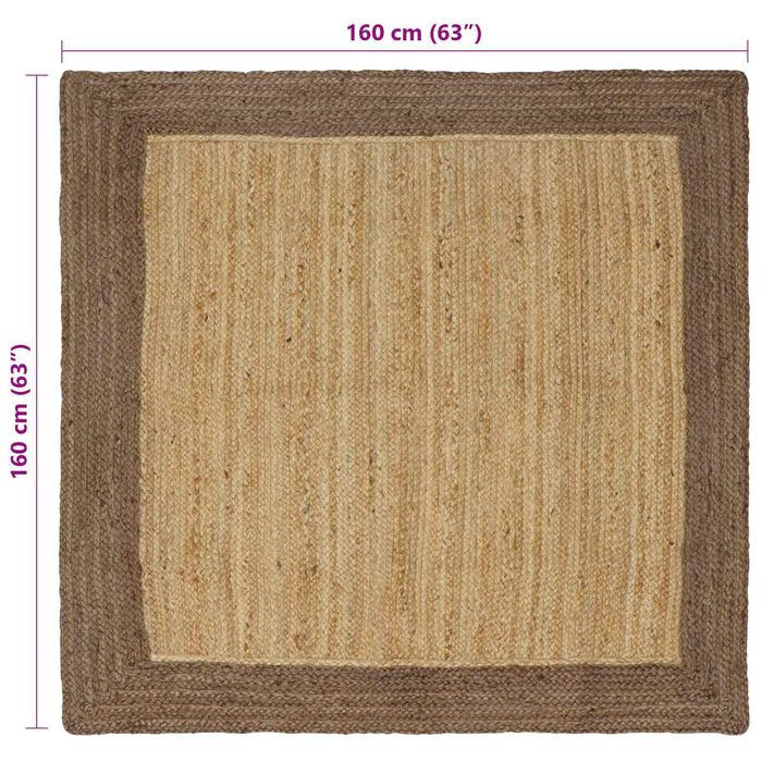 Covoare de zonă Dreptunghiular Natural și Gri 160 x 160 cm Iută - WALTI WALTI