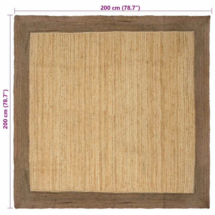 Covoare de zonă Dreptunghiular Natural și Gri 200 x 200 cm Iută - WALTI WALTI