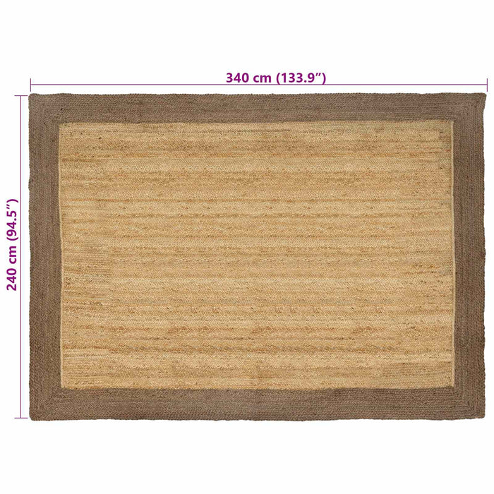 Covoare de zonă Dreptunghiular Natural și Gri 240 x 340 cm Iută - WALTI WALTI