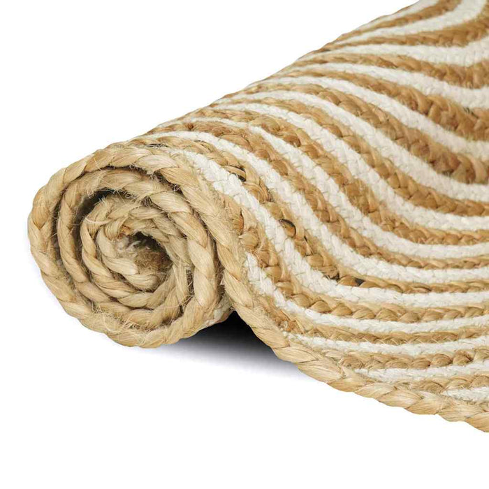 Covor Natural și Alb 60 x 300 cm Iută - WALTI WALTI