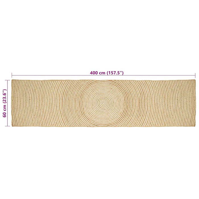 Covor Natural și Alb 60 x 400 cm Iută - WALTI WALTI
