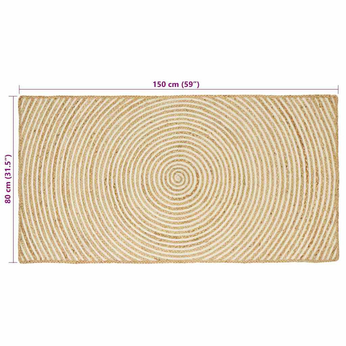 Covor Natural și Alb 80 x 150 cm Iută - WALTI WALTI