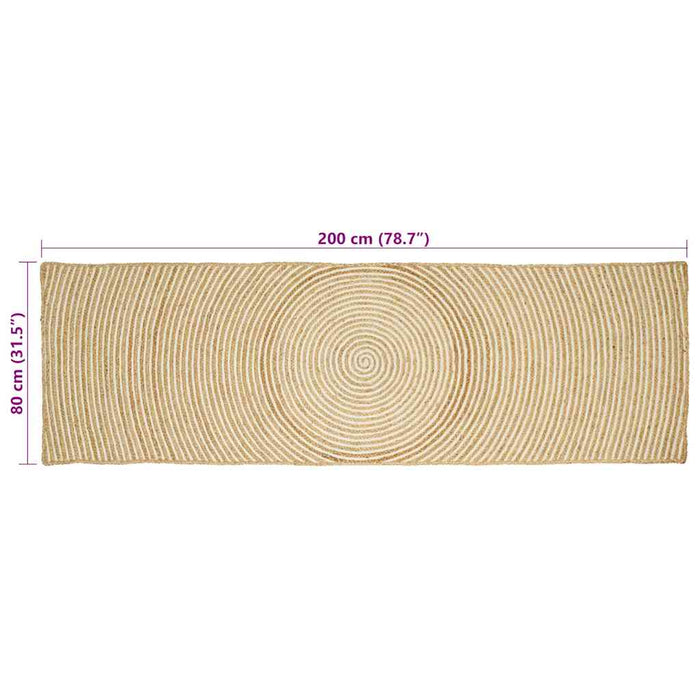 Covor Natural și Alb 80 x 200 cm Iută - WALTI WALTI