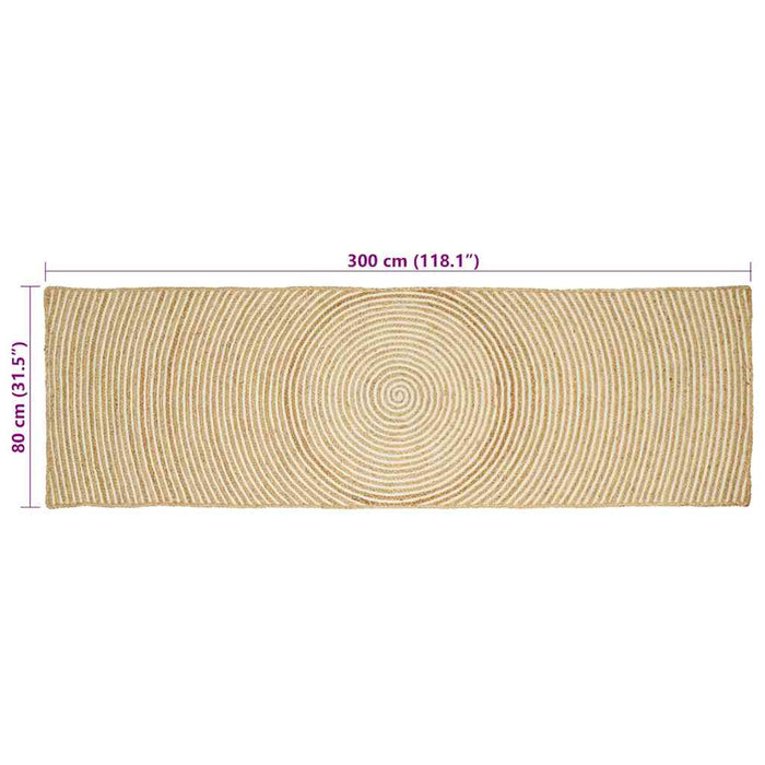 Covor Natural și Alb 80 x 300 cm Iută - WALTI WALTI