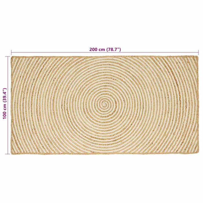 Covor Natural și Alb 100 x 200 cm Iută - WALTI WALTI