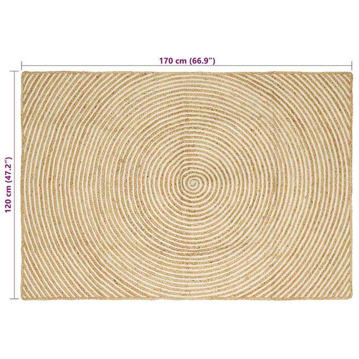 Covor Natural și Alb 120 x 170 cm Iută - WALTI WALTI