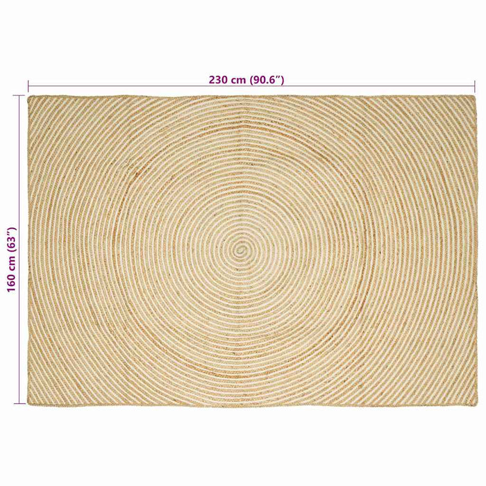 Covor Natural și Alb 160 x 230 cm Iută - WALTI WALTI
