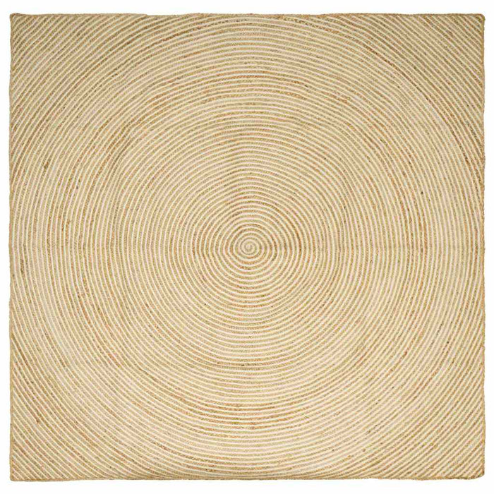 Covor Natural și Alb 240 x 240 cm Iută - WALTI WALTI