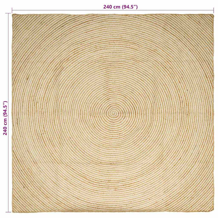 Covor Natural și Alb 240 x 240 cm Iută - WALTI WALTI