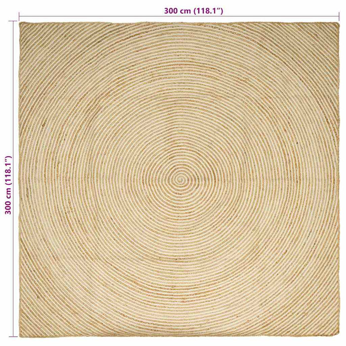 Covor Natural și Alb 300 x 300 cm Iută - WALTI WALTI