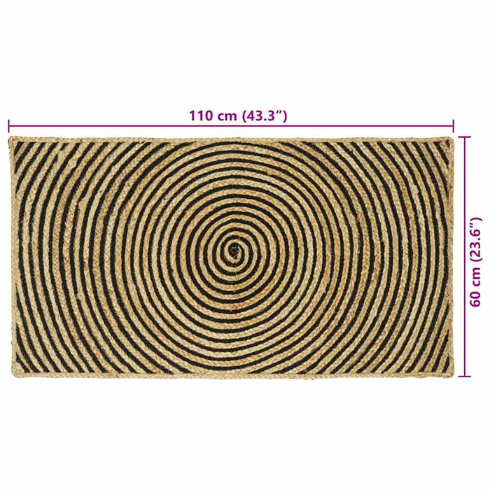 Covor Natural și Negru 60 x 110 cm Iută - WALTI WALTI
