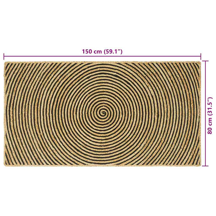 Covor Natural și Negru 80 x 150 cm Iută - WALTI WALTI