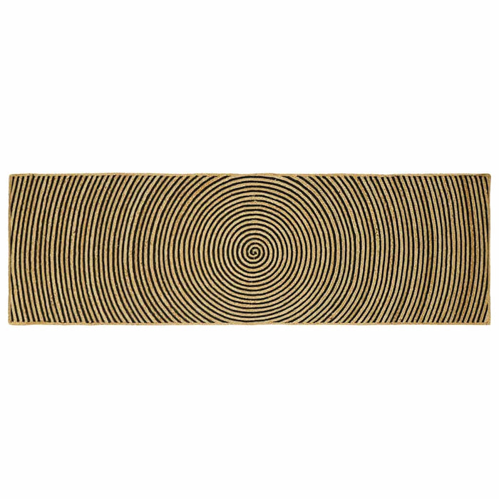 Covor Natural și Negru 80 x 250 cm Iută - WALTI WALTI