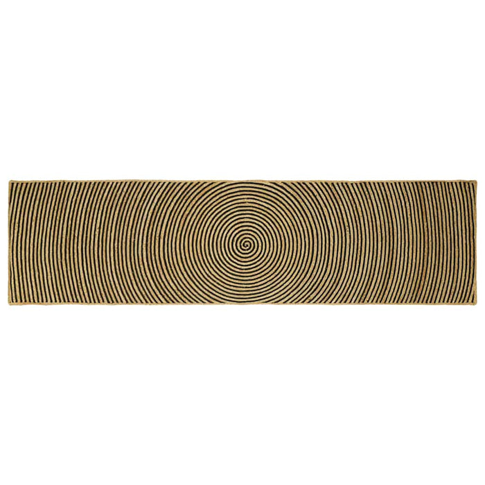 Covor Natural și Negru 80 x 300 cm Iută - WALTI WALTI