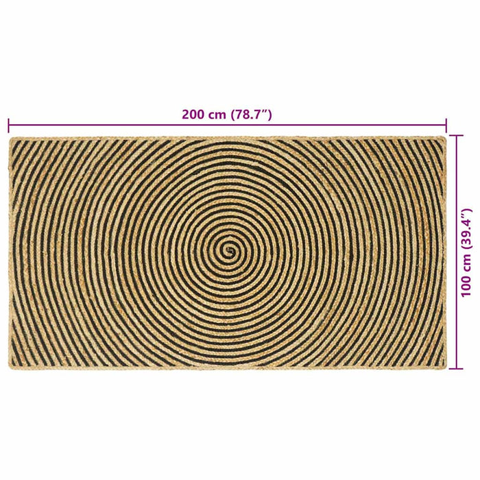 Covor Natural și Negru 100 x 200 cm Iută - WALTI WALTI