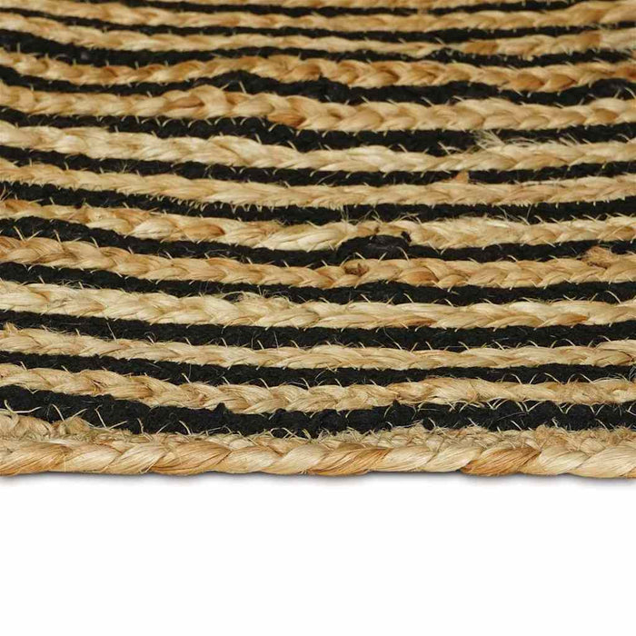 Covor Natural și Negru 120 x 120 cm Iută - WALTI WALTI
