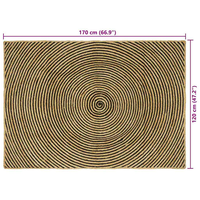 Covor Natural și Negru 120 x 170 cm Iută - WALTI WALTI