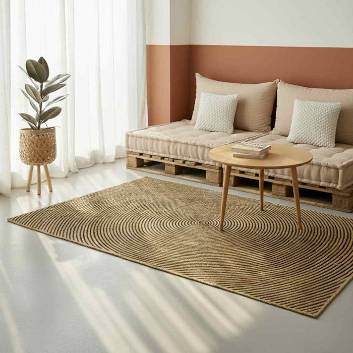 Covor Natural și Negru 160 x 230 cm Iută - WALTI WALTI