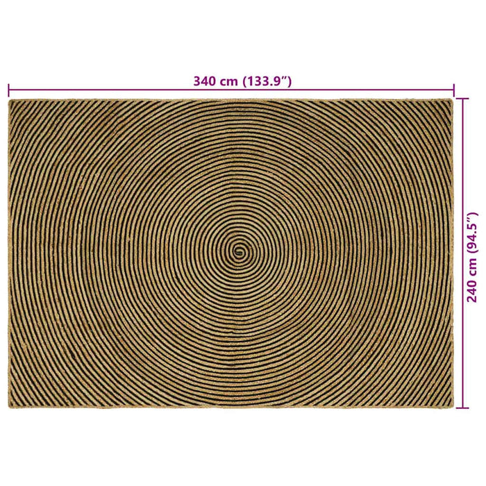 Covor Natural și Negru 240 x 340 cm Iută - WALTI WALTI